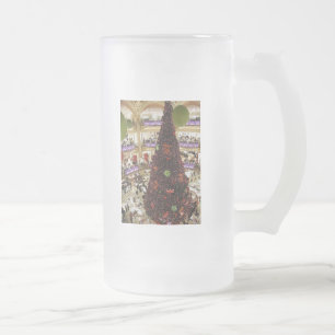 Paris Lafayette Christmas Tree Frosted Glass Beer Mug
