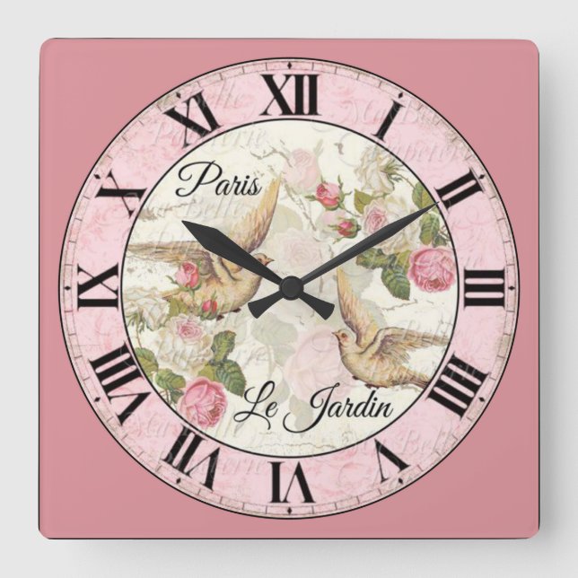 Paris Le Jardin, The Garden Square Wall Clock (Front)