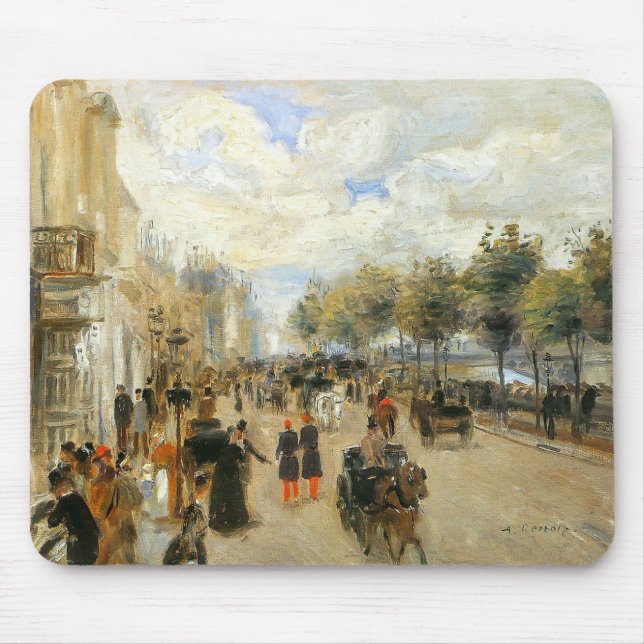 Paris, Le Quai Malaquais, by Renoir Mouse Mat (Front)