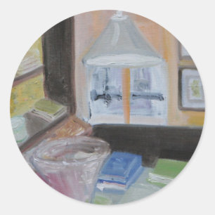 Paris Library Classic Round Sticker