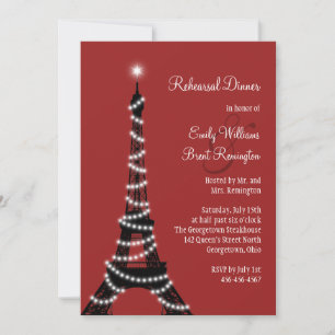 Paris Lights Rehearsal Dinner Invitation