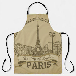 Paris Lights: Vintage Landscape Postcard Apron