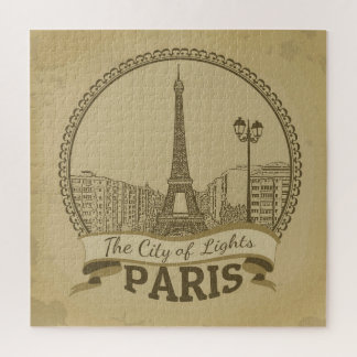 Paris Lights: Vintage Landscape Postcard Jigsaw Puzzle