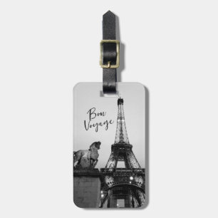 Paris Lit Up Eiffel Tower Bon Voyage Luggage Tag