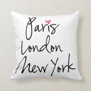 Paris, London, New York Cushion