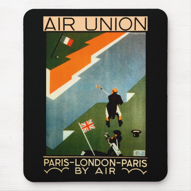 Paris - London - Paris by Air Mouse Mat (Front)