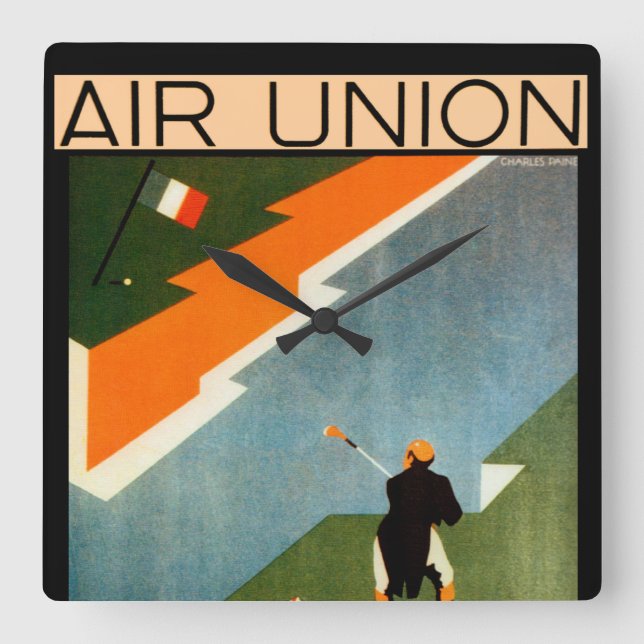 Paris - London - Paris by Air Square Wall Clock (Front)