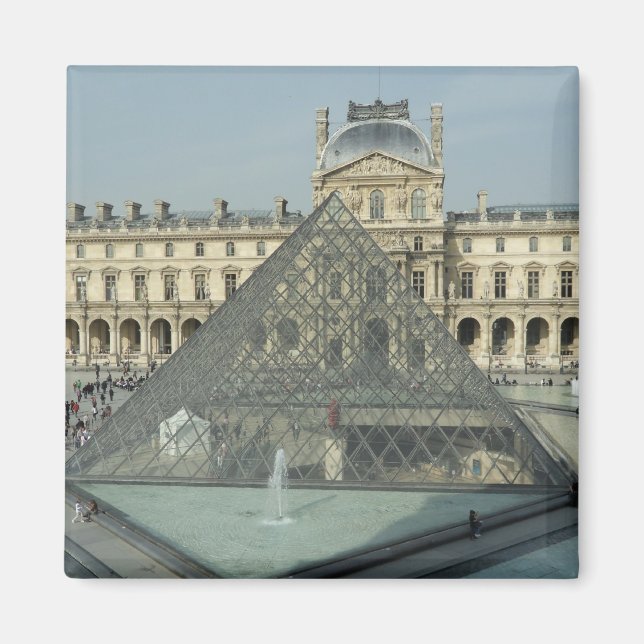 Paris Louvre Glass Magnet (Front)