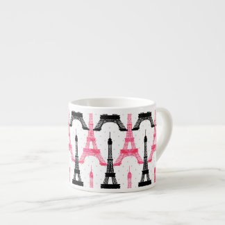 Paris Love, Eiffel Tower in black and pink,  mugs