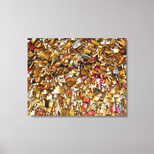 Paris Love Padlocks 3 Canvas Print (Front)