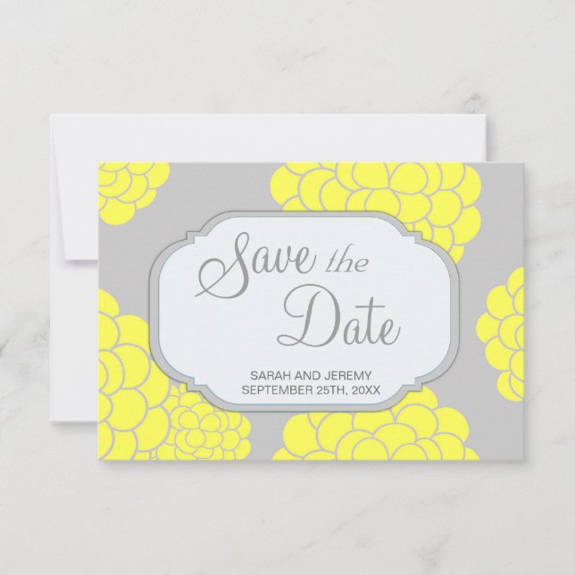 Paris Loves Yellow Flowers Save the Date Budget (Front)