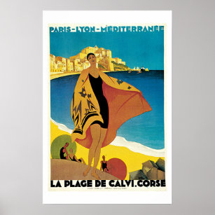 Paris Lyon Mediterranean Vintage Travel Poster
