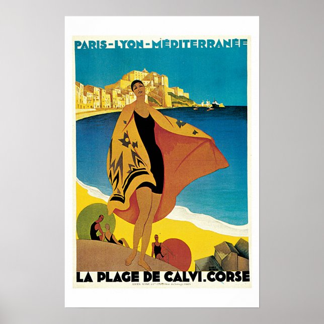 Paris Lyon Mediterranean Vintage Travel Poster (Front)
