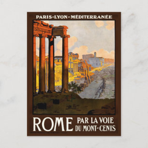 Paris Lyone Rome Mediteranee Vintage Postcard