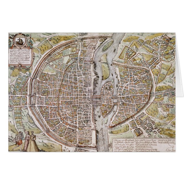 PARIS MAP, 1581 (Front Horizontal)