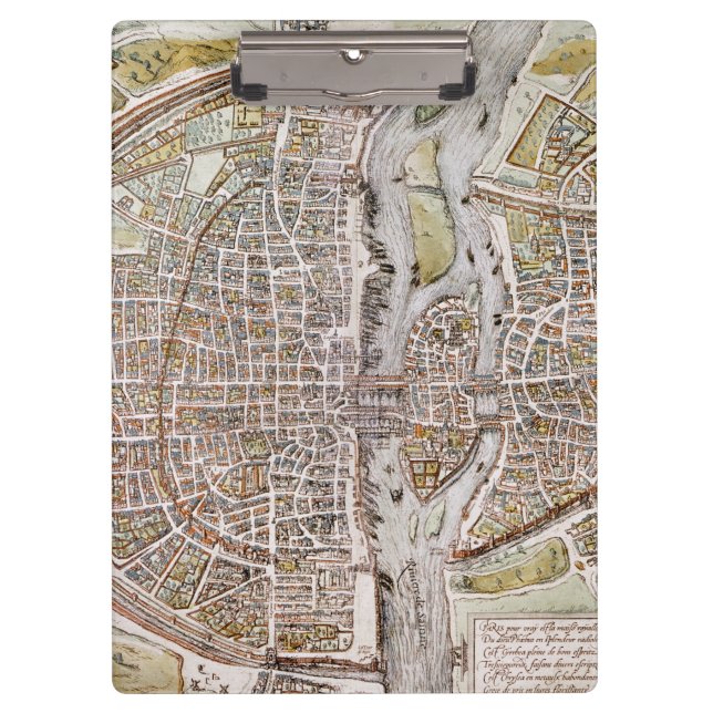 PARIS MAP, 1581 CLIPBOARD (Front)