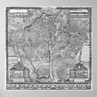 Paris Map 1652 Poster