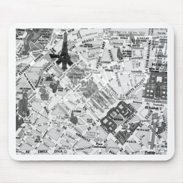 paris map mouse mat (Front)