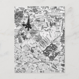 paris map postcard