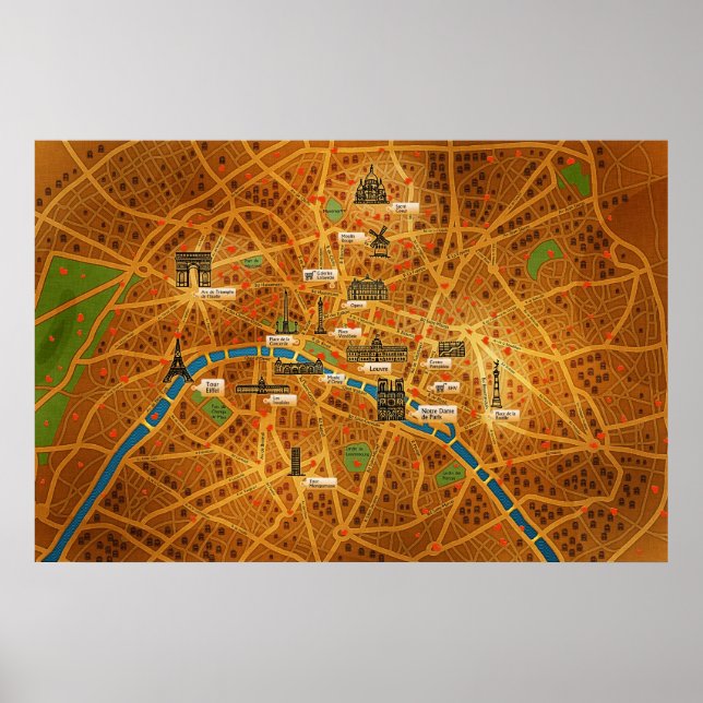 Paris Map Poster (Front)