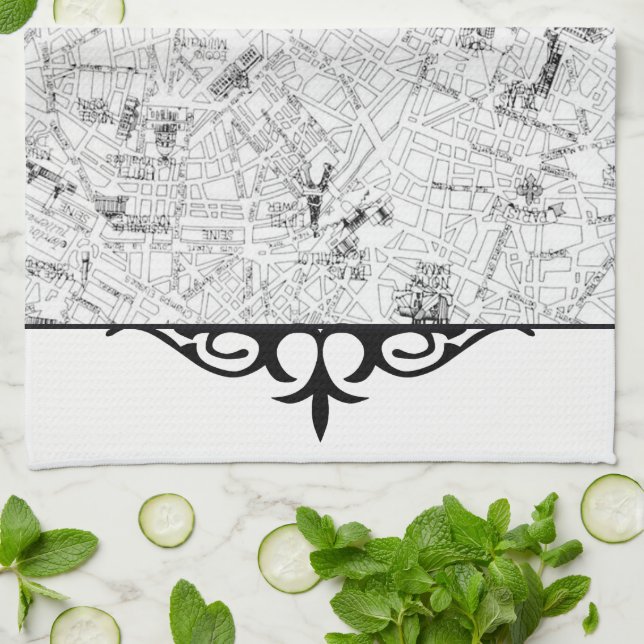 Paris Map Tea Towel (Folded)