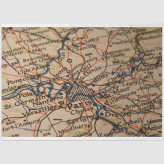 Paris Map Tissue Paper