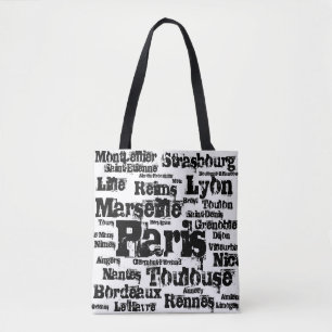 Paris Marseille Lyon France Cities Tote Bag