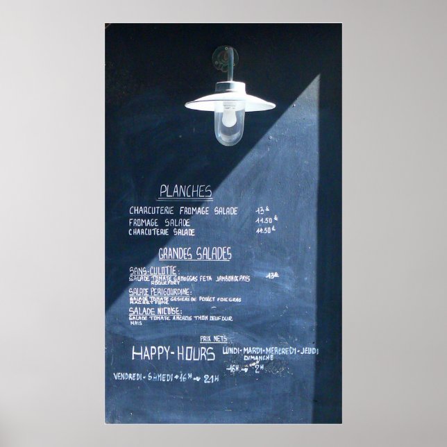 Paris Menu Poster (Front)