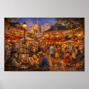 Paris Montmartre Evening Reverie Poster