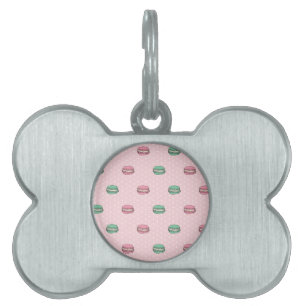 Paris Moon Macaron and polkadots Pet ID Tag
