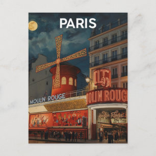 Paris Moulin Rouge Postcard
