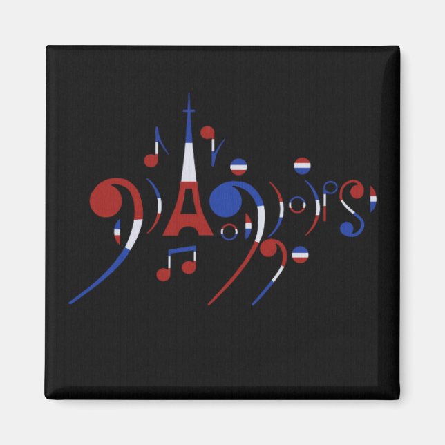 Paris Musical Notes Magnet (Front)