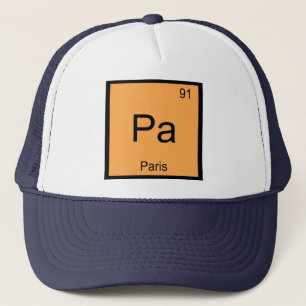 Paris Name Chemistry Element Periodic Table Trucker Hat