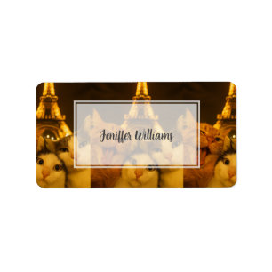   Paris Night Cat Selfie Squad Lover              Label