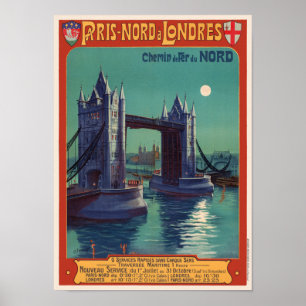 Paris Nord à Londres Vintage Poster 1900