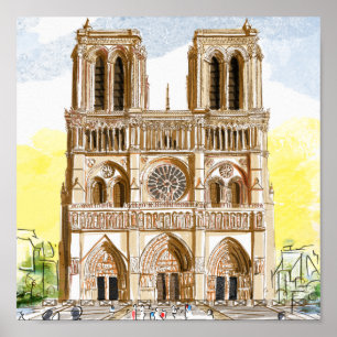  Paris Notre Dame Cathedral Poster