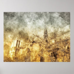 Paris Notre-Dame Cathedral Poster