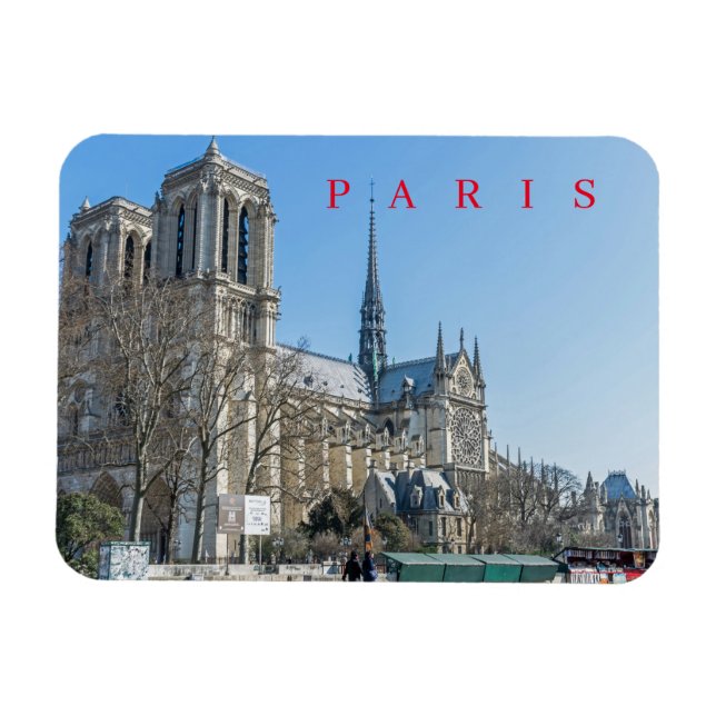 Paris Notre Dame Cathedral view fridge magnet (Horizontal)
