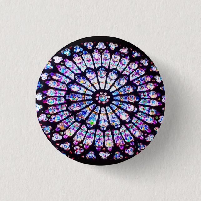 Paris Notre Dame stained glass - The Rose Window 3 Cm Round Badge (Front)