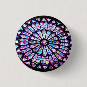 Paris Notre Dame stained glass - The Rose Window 3 Cm Round Badge