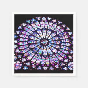 Paris Notre Dame stained glass - The Rose Window Napkin