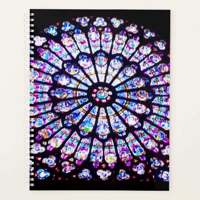 Paris Notre Dame stained glass - The Rose Window Planner (Front)