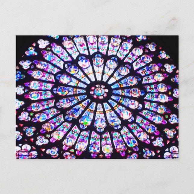 Paris Notre Dame stained glass - The Rose Window Postcard (Front)