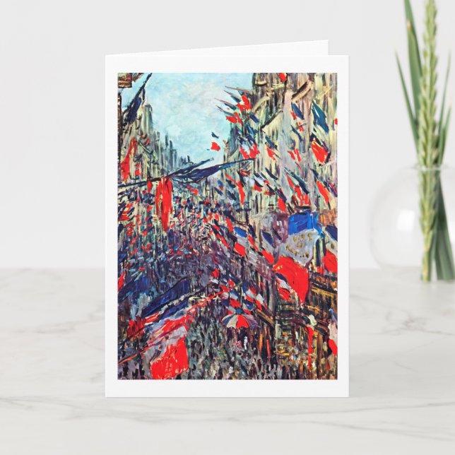 Paris on National Day, Claude Monet Card (Front)