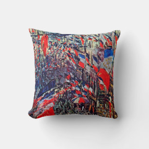Paris on National Day, Claude Monet Cushion