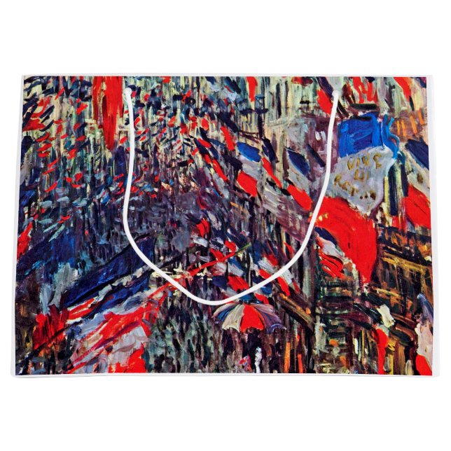 Paris on National Day, Claude Monet Large Gift Bag (Front)