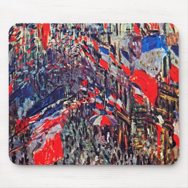 Paris on National Day, Claude Monet Mouse Mat (Front)