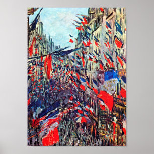 Paris on National Day, Claude Monet Poster