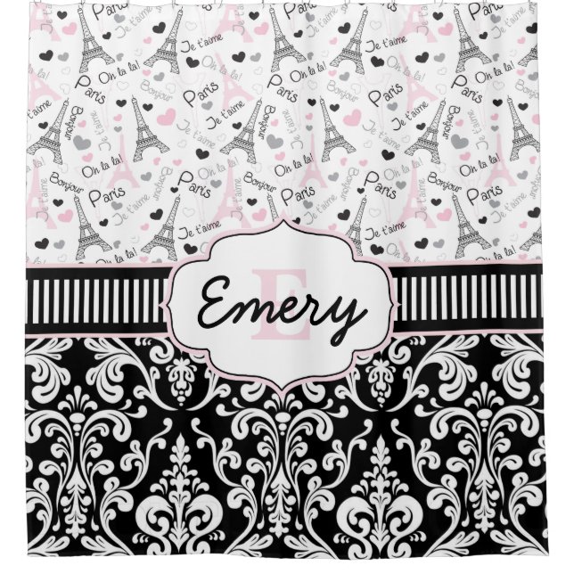 Paris Ooh La La Shower Curtain (Front)
