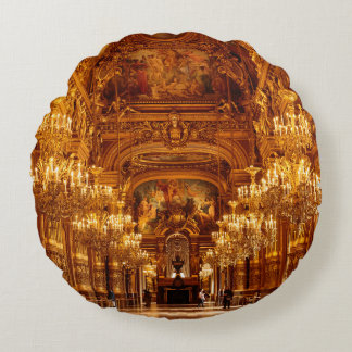 Paris Opera Garnier Interior View Round Cushion